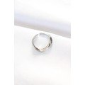 Flat Silver Color Adjustable Ring