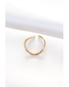 Flat Gold Color Adjustable Ring