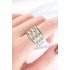 Silver Color Adjustable Striped Bombe Ring