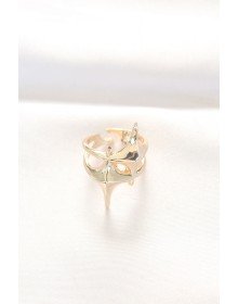 Star Model Gold Color Adjustable Ring
