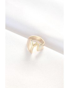 Gold Color Adjustable Ring with Letter Y