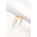 Gold Color Adjustable Ring with Letter T
