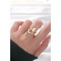 Star Model Gold Color Adjustable Ring