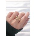 Gold Color Adjustable Ring with Letter Y