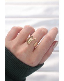 Gold Color Adjustable Ring with Letter Y