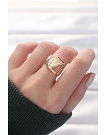 Gold Color Adjustable Ring with Letter Z