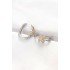 Brass Double Color Stone X Design Rectangular Earrings