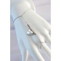 316L Steel Silver Color White Bubble Heart Design Shahmaran