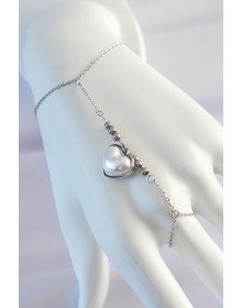 316L Steel Silver Color White Bubble Heart Design Shahmaran