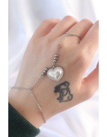 316L Steel Silver Color White Bubble Heart Design Shahmaran