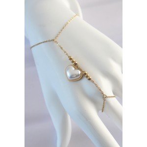 316L Steel Gold Color White Bubble Heart Design Shahmaran