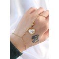 316L Steel Gold Color White Bubble Heart Design Shahmaran