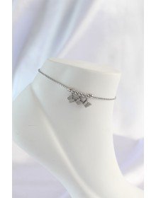 316L Steel Silver Color Minimal Butterfly Design Anklet