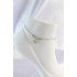 316L Steel Silver Color Zircon Stone Detailed Heart Anklet