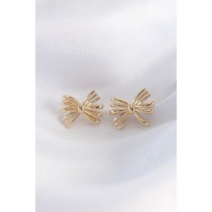 Brass Gold Color Bow Earrings