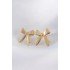 Brass Gold Color Flat Plate Bow Earrings