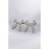 Brass Silver Color Flat Plate Bow Earrings