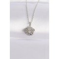 316L Steel Chain Silver Color Zircon Stone Pearl Detail Oyster Necklace