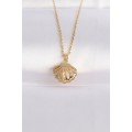 316L Steel Chain Gold Color Zircon Stone Pearl Detail Oyster Necklace 316L Steel Chain Gold Color Zircon Stone Pearl Detail Oyster Necklace