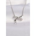 316L Steel Chain Silver Color Zircon Stone Heart Detail Bow Necklace 316L Steel Chain Silver Color Zircon Stone Heart Detail Bow Necklace
