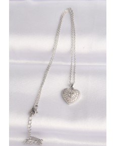 316L Steel Chain Silver Color Zircon Stone Heart Necklace