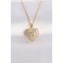 316L Steel Chain Gold Color Zircon Stone Heart Necklace