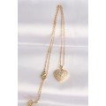 316L Steel Chain Gold Color Zircon Stone Heart Necklace