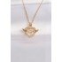 316L Steel Chain Gold Color Zircon Stone Winged Heart Necklace