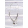 316L Steel Chain Silver Color Chain Love Written Lock Necklace 316L Steel Chain Silver Color Chain Love Written Lock Necklace