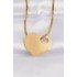 316L Steel Italian Chain Gold Color Flat Plate Heart Necklace