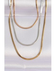 316L Steel 3 Color Italian Chain Multiple Necklace