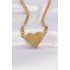 316L Steel Chain Gold Color Flat Plate Heart Necklace
