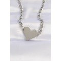 316L Steel Chain Silver Color Flat Plate Heart Necklace 316L Steel Chain Silver Color Flat Plate Heart Necklace