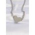 316L Steel Chain Silver Color Flat Plate Heart Necklace