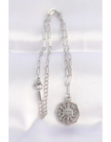 316L Steel Chain Silver Color Sun Necklace
