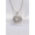 316L Steel Chain Silver Color Heart Sun Design Necklace