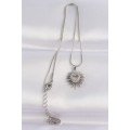316L Steel Chain Silver Color Heart Sun Design Necklace
