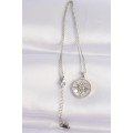 316L Steel Chain Silver Color Oval Design Sun Necklace
