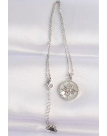 316L Steel Chain Silver Color Oval Design Sun Necklace