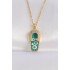 316L Steel Chain Zircon Stone Gold Color Evil Eye Slipper Design Necklace