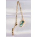 316L Steel Chain Zircon Stone Gold Color Evil Eye Slipper Design Necklace