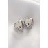 Brass Silver Color Minimal Domed Heart Earrings