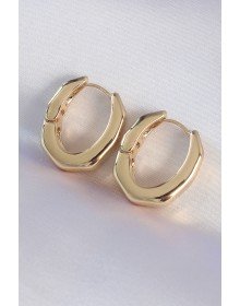 Brass Gold Color Thick Bone Model Earrings