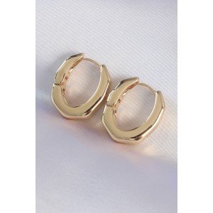 Brass Gold Color Thick Bone Model Earrings Brass Gold Color Thick Bone Model Earrings