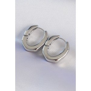 Brass Silver Color Thick Bone Model Earrings Brass Silver Color Thick Bone Model Earrings
