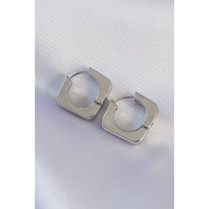 Brass Silver Color Square Earrings Brass Silver Color Square Earrings