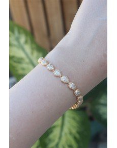 Vip Series Brass Zircon Stone Gold Color Drop Model Bracelet