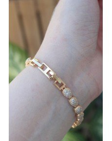 Vip Series Brass Zircon Stone Gold Color Drop Model Bracelet