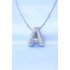 Silver Color Bubble Necklace with Zircon Stone and Letter A on 316L Steel Chain
