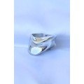Brass Silver Color Adjustable Thick Crush Ring